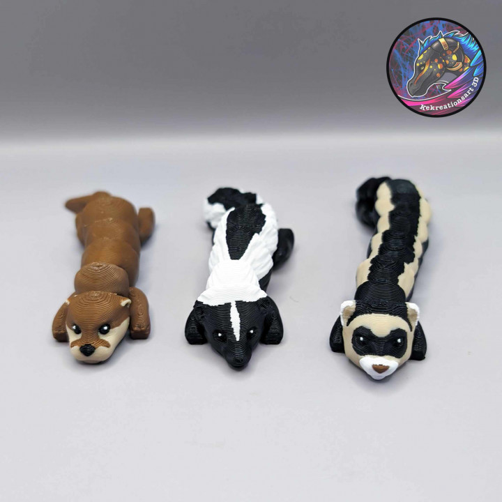 Baby Flexi Critter Set 1 (Skunk, Otter, Ferret) image