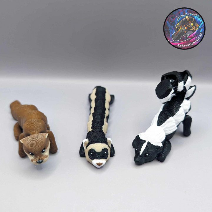 Baby Flexi Critter Set 1 (Skunk, Otter, Ferret) image