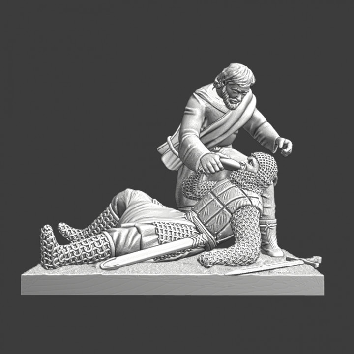 3D Printable Helping a wounded knight - Medieval diorama by Northern ...