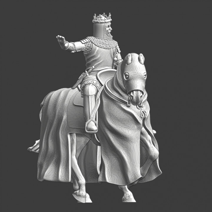 Medieval mounted King - Holding his army back image
