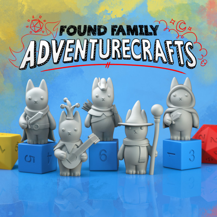 Peanut Cats! Bundle of 5 Cute & Simple Adventuring Cats (Fighter, Ranger, Bard, Wizard, Rogue)