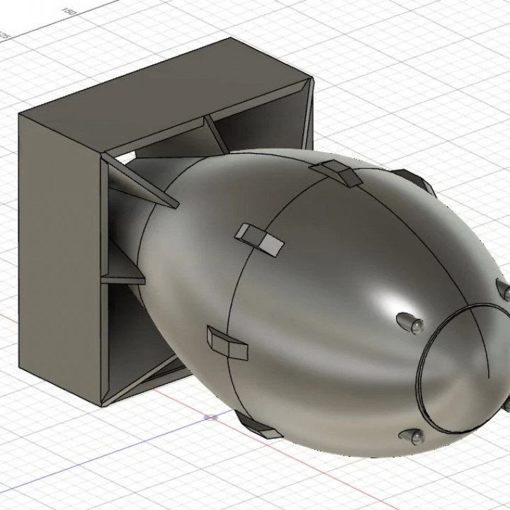 3D Printable Fat Man Atomic Bomb by Cedar Coombs