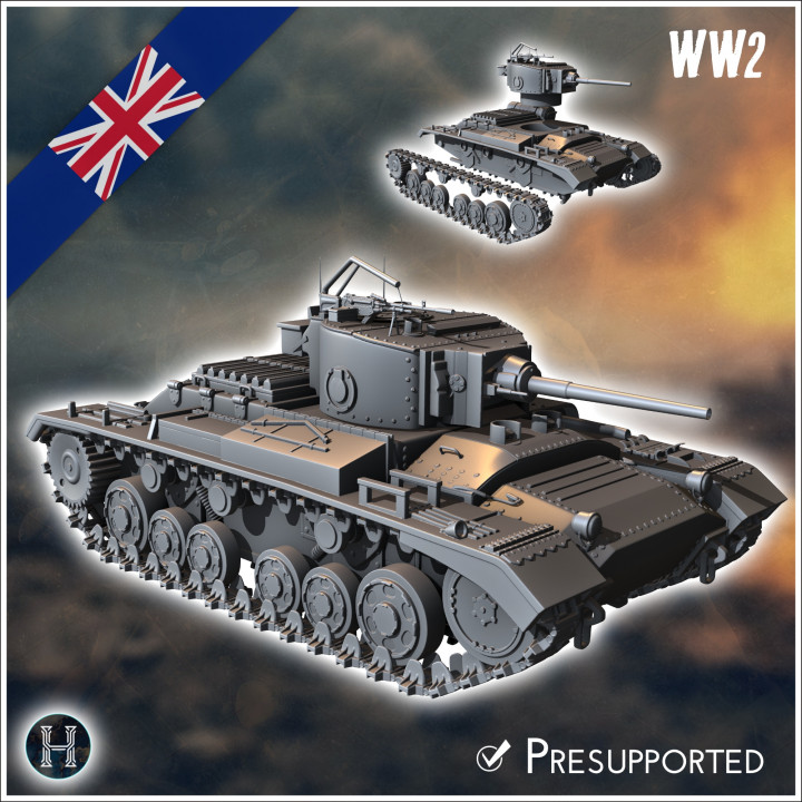 Valentine Mark Mk. III infantry tank - UK United WW2 Kingdom British England Army Western Front Normandy Africa Bulge WWII D-Day