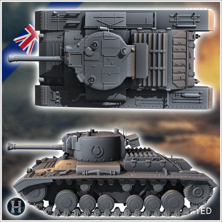 3D Printable Valentine Mark Mk. XI infantry tank - UK United WW2 ...