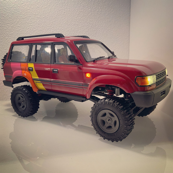 3D Printable 5 Spoke Toyota wheels for WPL C54 Land Cruiser 80 by AMPro  Engineering