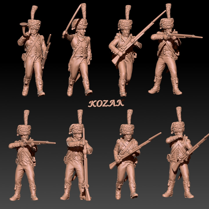 Napoleonic french voltigeurs with kolpacks set 2