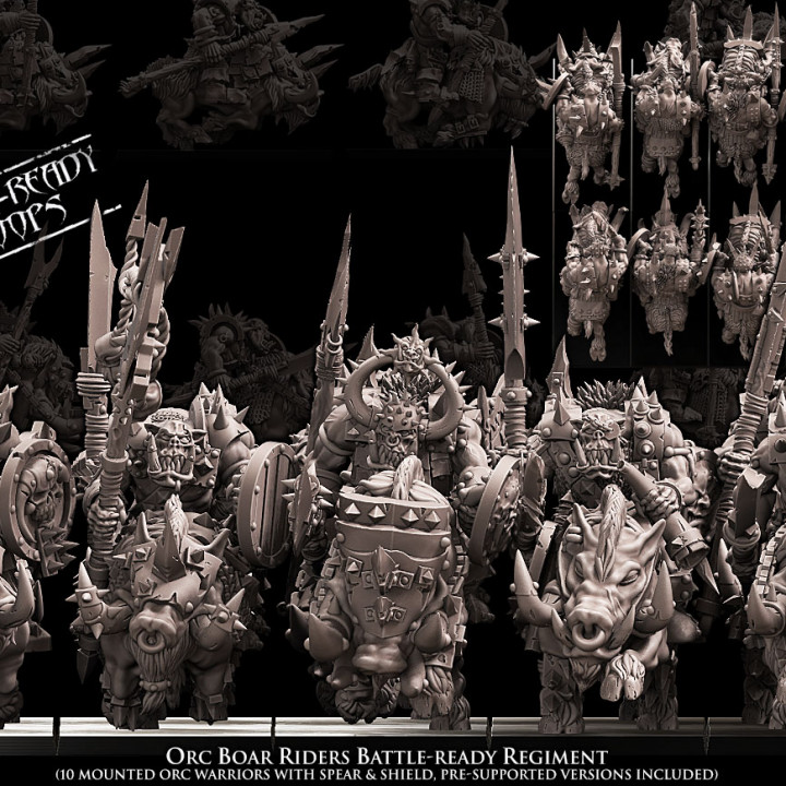 Orc Boar Riders Battle-Ready regiment (10 mounted Orcs)