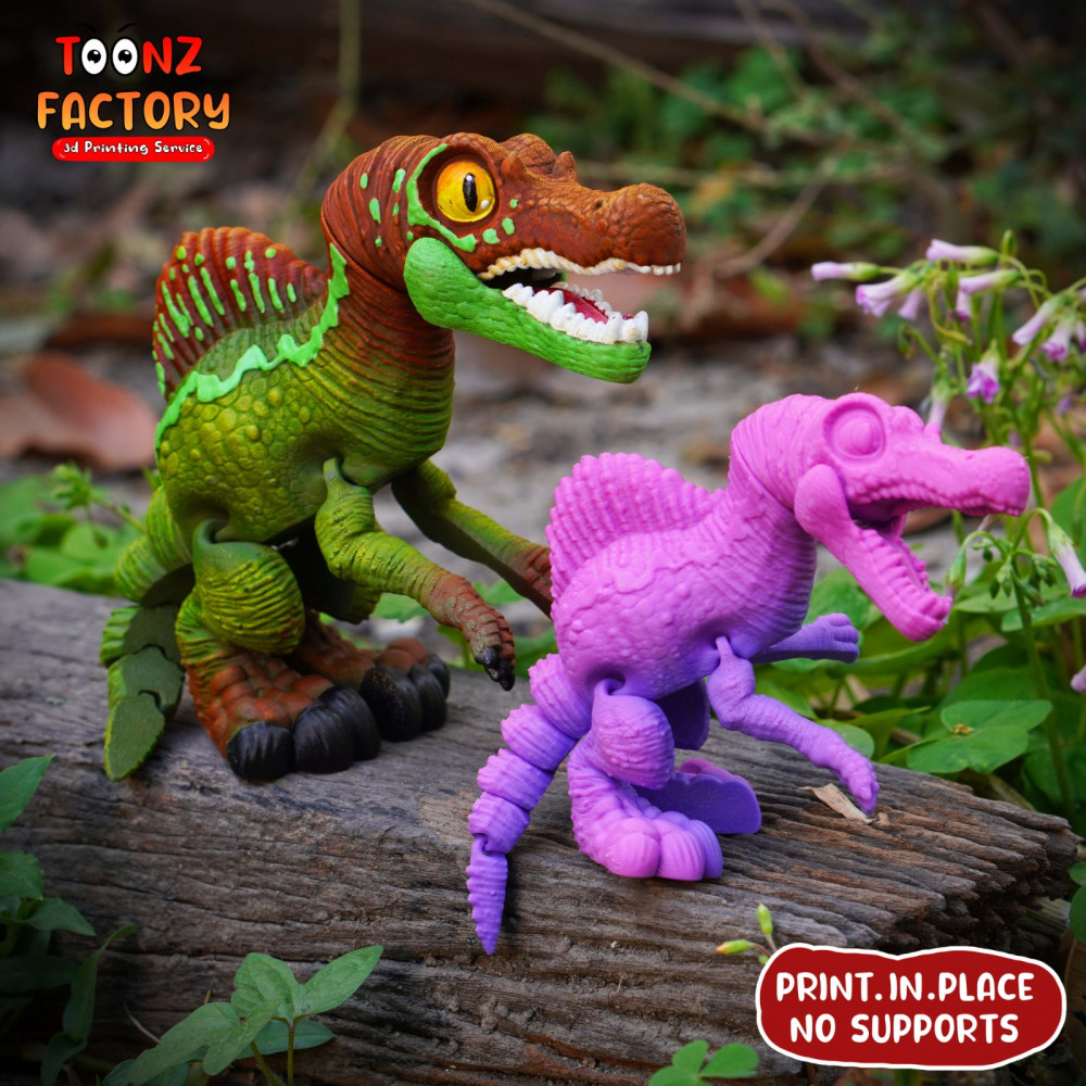 3D Printable Flexi Spinosaurus Dinosaur by Toonz Factory