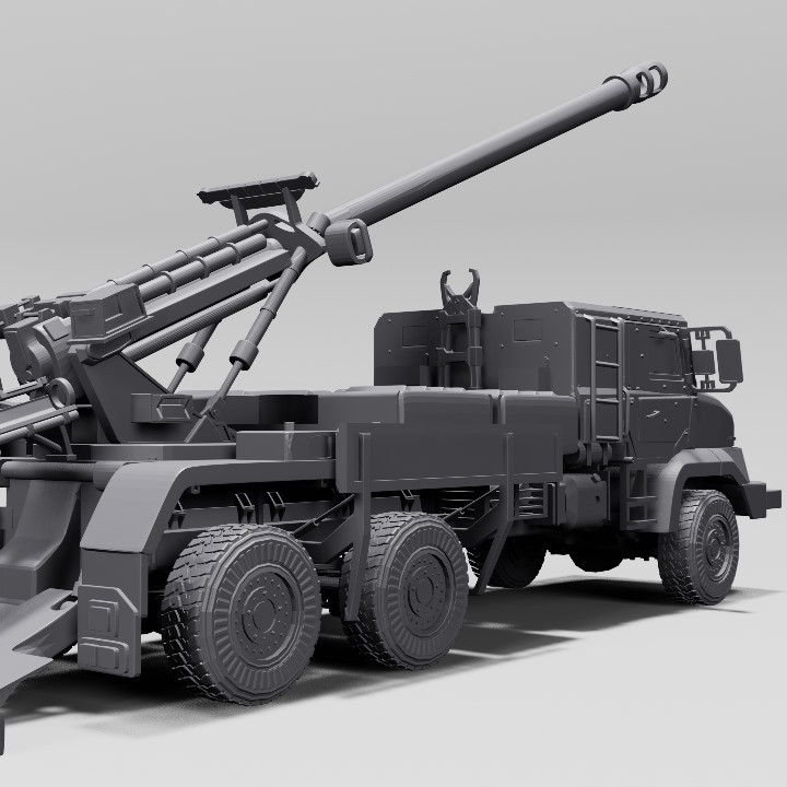 3D Printable Ceasar SPG NATO version, on Sherpa 5 6x6 chassis by The ...