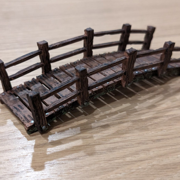 Short wooden bridge for tabletop games