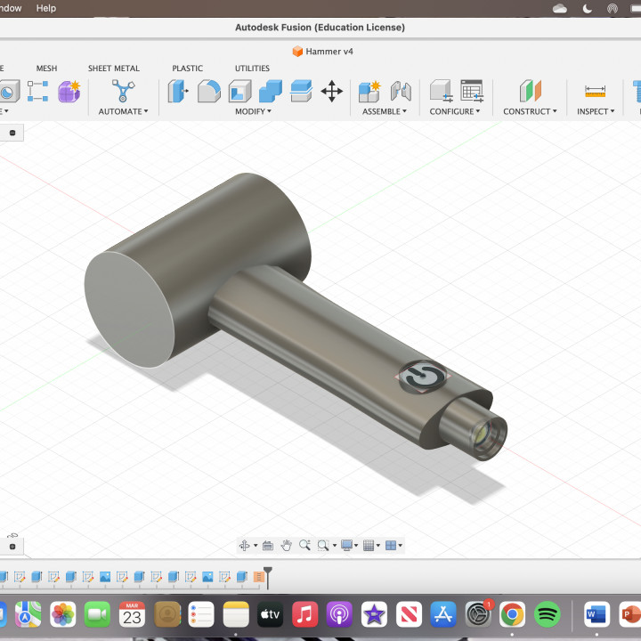 Mallet hammer with Flashlight