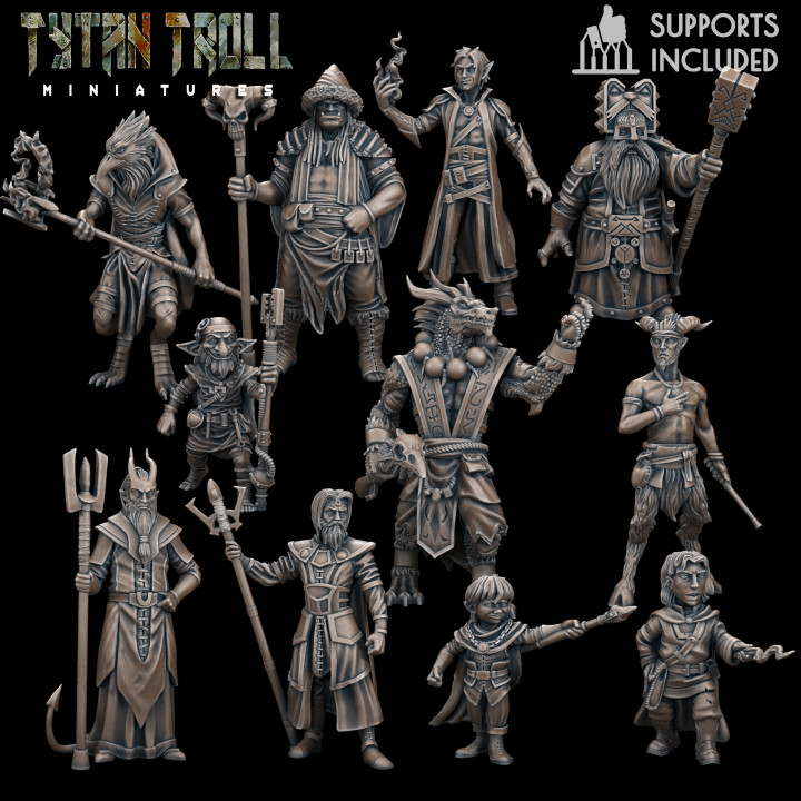 3D Printable DnD Heroes Mages Bundle [Pre-Supported] by TytanTroll ...