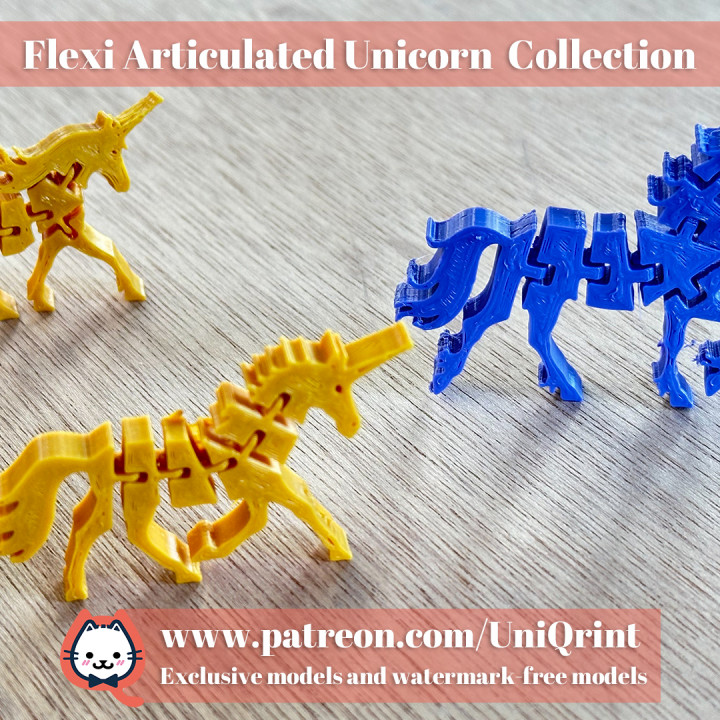3D Printable Flexi Articulated Unicorn Collection (Print in Place) by ...