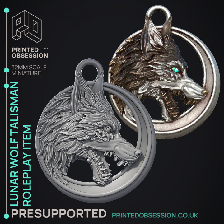 Lunar Wolf - Role Play Item - PRESUPPORTED - Illustrated and Stats - 32mm scale