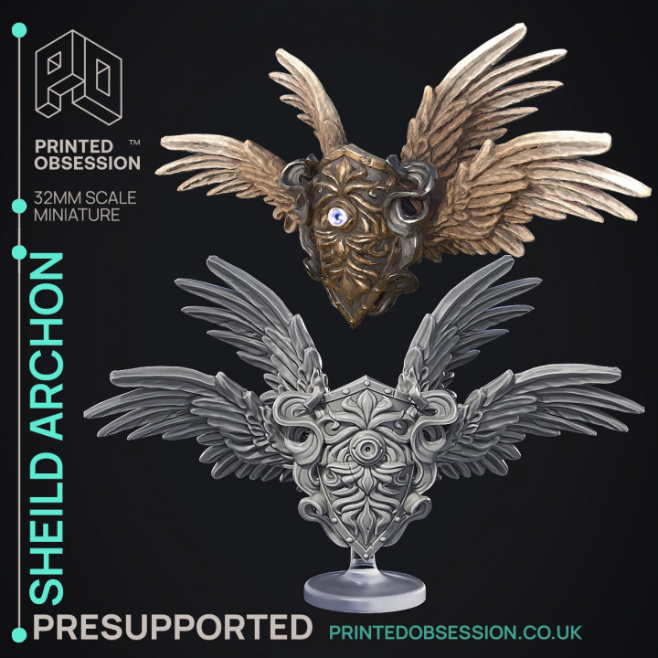 Shield Archon - RP Item & Summon -  PRESUPPORTED - Illustrated and Stats - 32mm scale image