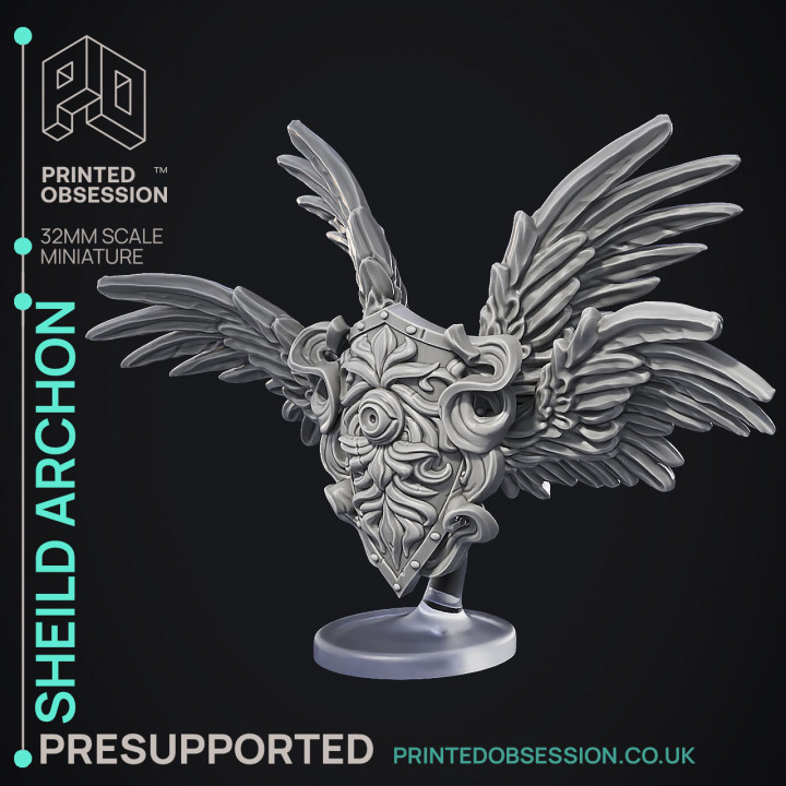 Shield Archon - RP Item & Summon -  PRESUPPORTED - Illustrated and Stats - 32mm scale image