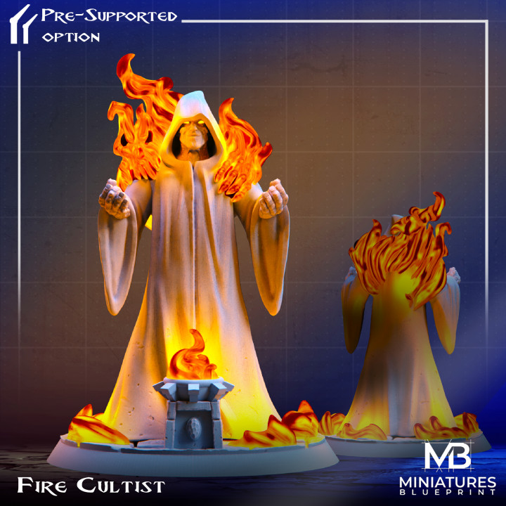 3D Printable Fire Cultist - Fire Cult by Miniatures Blueprint