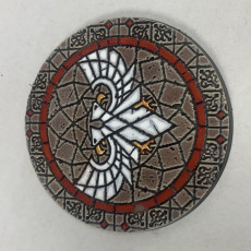 Picture of print of LegendGames 80mm Round Gothic Tile Bases x6 - Imperial Two Headed Eagle