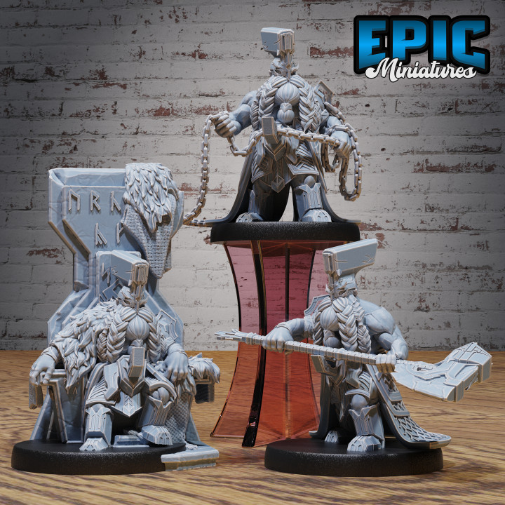 3D Printable Cursed Dwarf Lord Set / Dwarfen Warrior / Mysterious ...