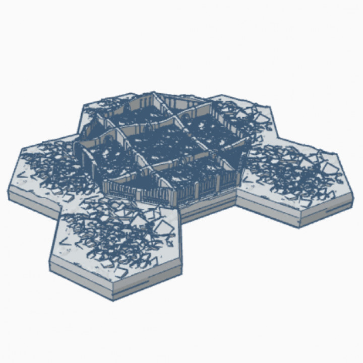 Gothic Destroyed Building 17 (132-139) Hex Map Scale image