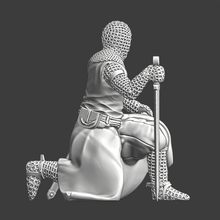 Medieval Crusader Kneeling image