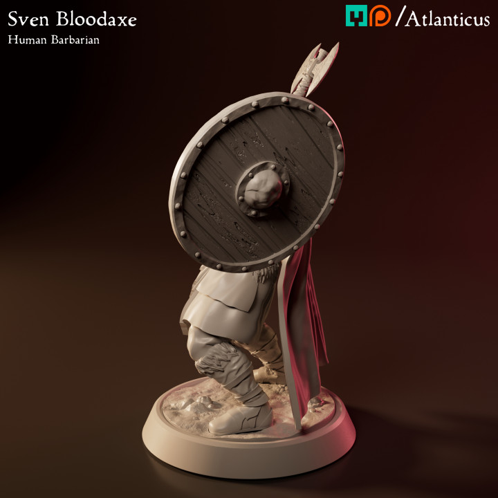 Human Barbarian - Sven Bloodaxe - Battleaxe Raging image