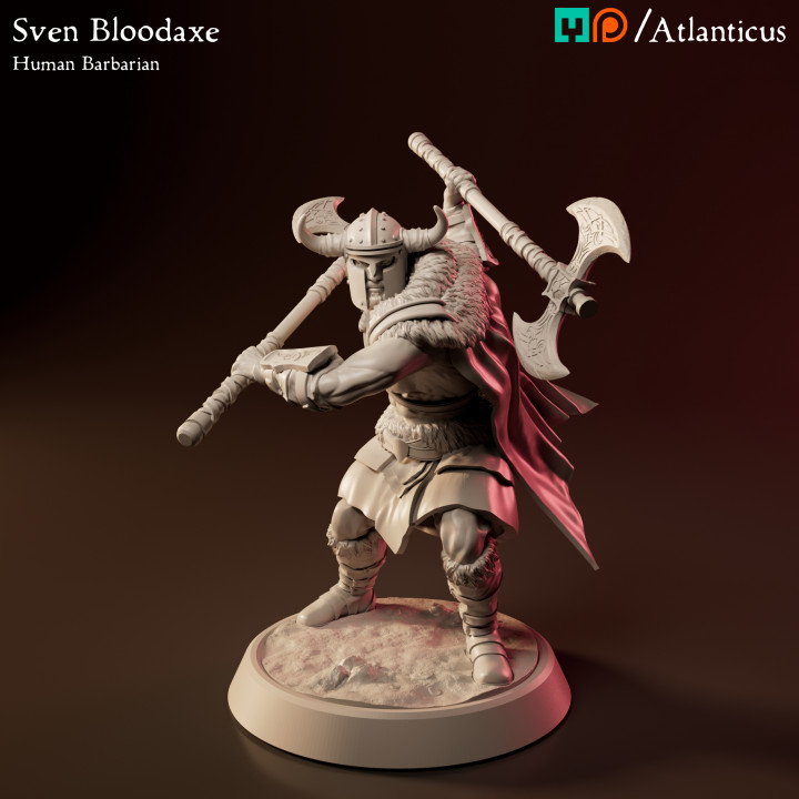 Human Barbarian - Sven Bloodaxe - Dual Wielding image