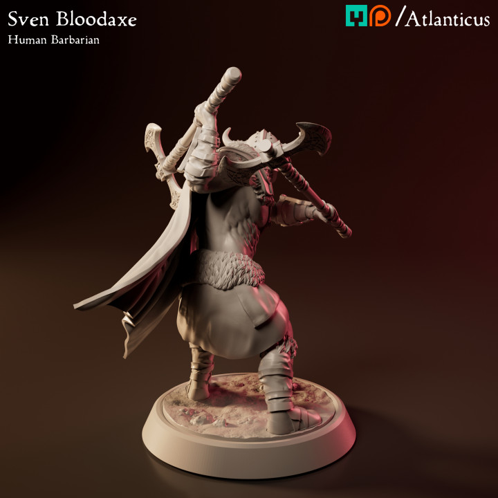 Human Barbarian - Sven Bloodaxe - Dual Wielding image