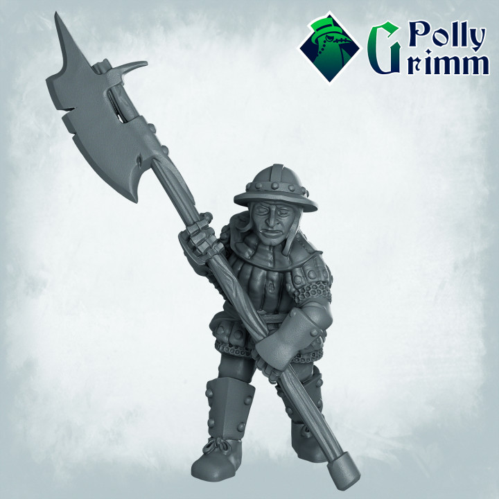 Fantasy and historic miniatures for tabletop games.Imperial Humans. Men at arms, halberdier image