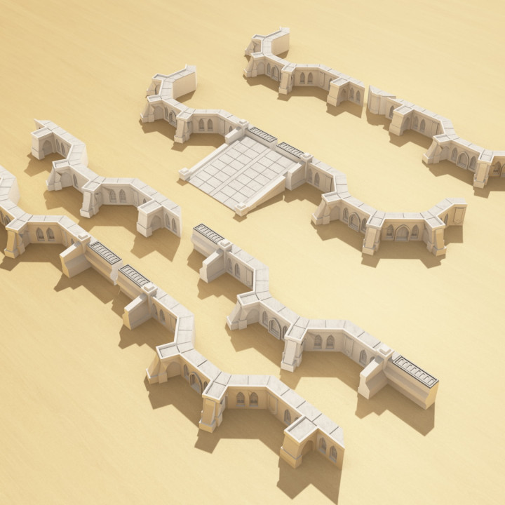 Concretium wall-segments for 6-12mm war-games image