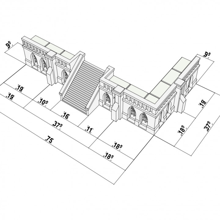 Concretium wall-segments for 6-12mm war-games image