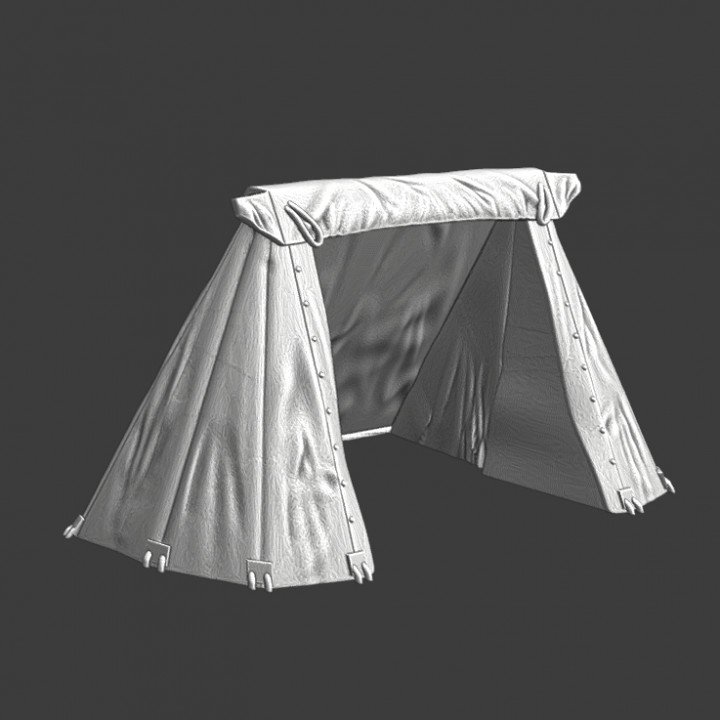 Medieval Infantry tent - Closed sides image
