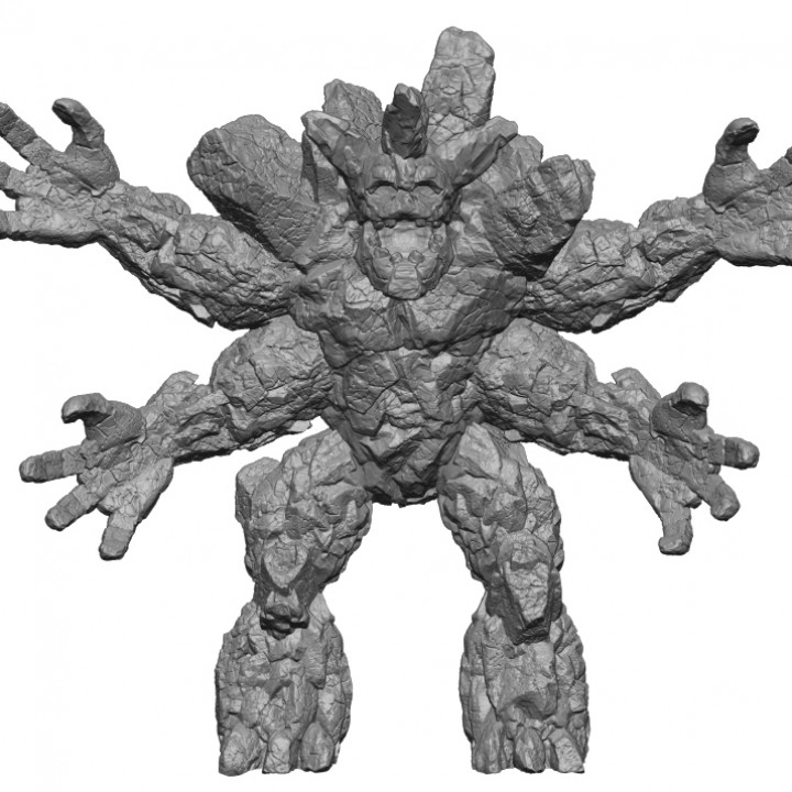 3D Printable Stone Golem 9 - four hands by ARTMARKEVYCH