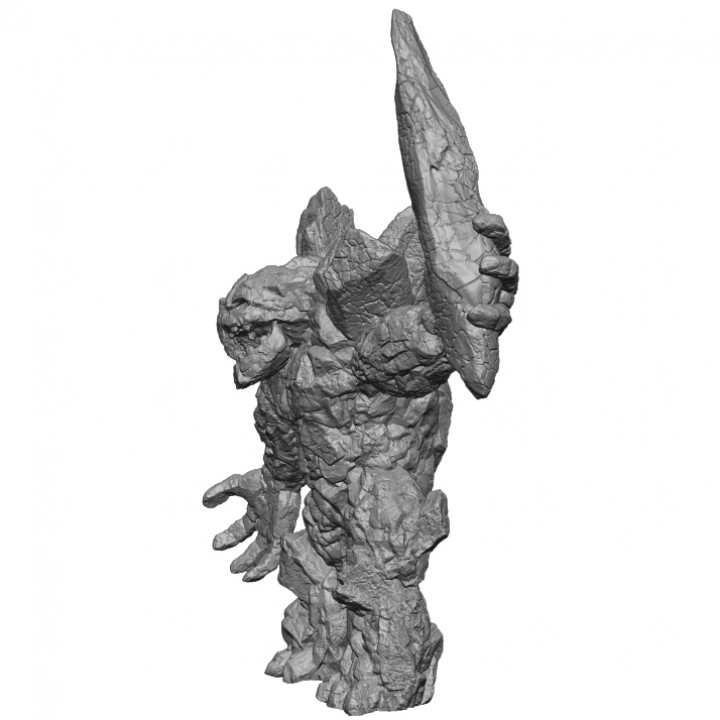 3D Printable Stone Golem with rock by ARTMARKEVYCH