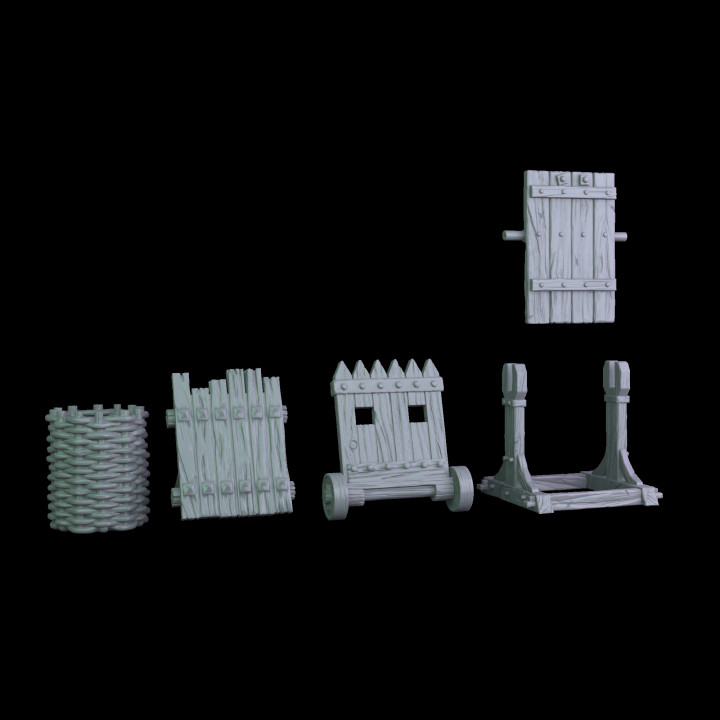 3D Printable Siege shields and a gabion (Medieval Artillery) by Tiny ...