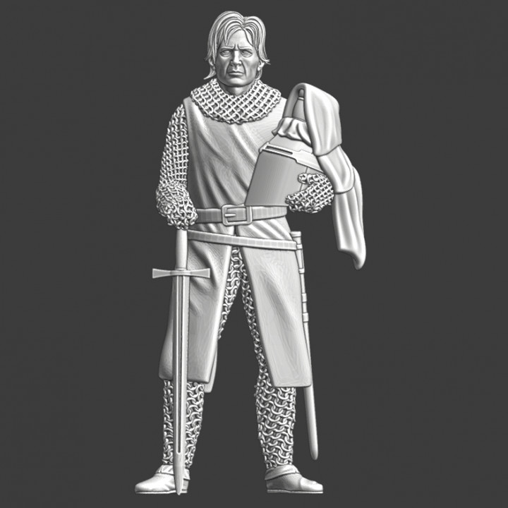 Wilfred of Ivanhoe - Standing with helmet in hand image