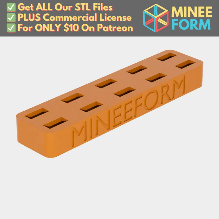 Minimalist USB Thumb Drive Holder with Company Branding MineeForm FDM 3D Print STL File image