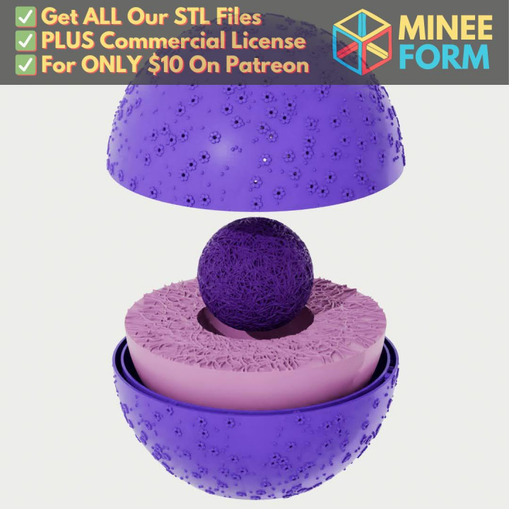 Highly Detailed Nucleus Educational Model MineeForm FDM 3D Print STL File image