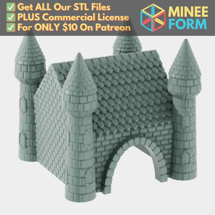 Fantasy Castle Themed Reptile Hamster Small Pet Animal Hide MineeForm FDM 3D Print STL File image