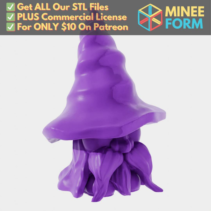 Cute Wizard Figurine with Hidden Compartment for Hiding Valuables (Requires Pausing During Print) MineeForm FDM 3D Print STL File image