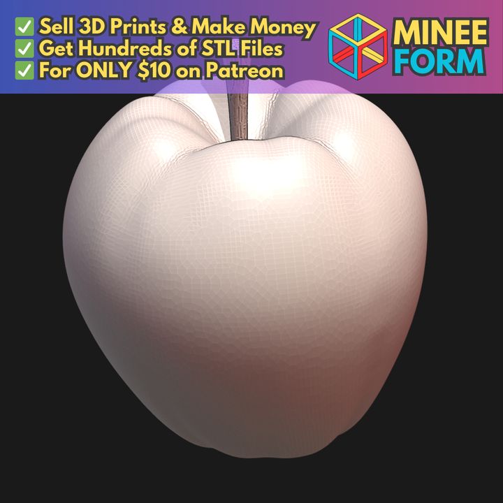 28mm Fantasy Miniature Apple Prop DND Tavern Food Terrain MineeForm FDM 3D Print STL File