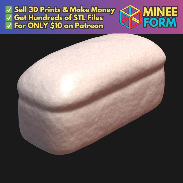 28mm Fantasy Miniature Loaf of Bread DND Tavern Terrain MineeForm FDM 3D Print STL File