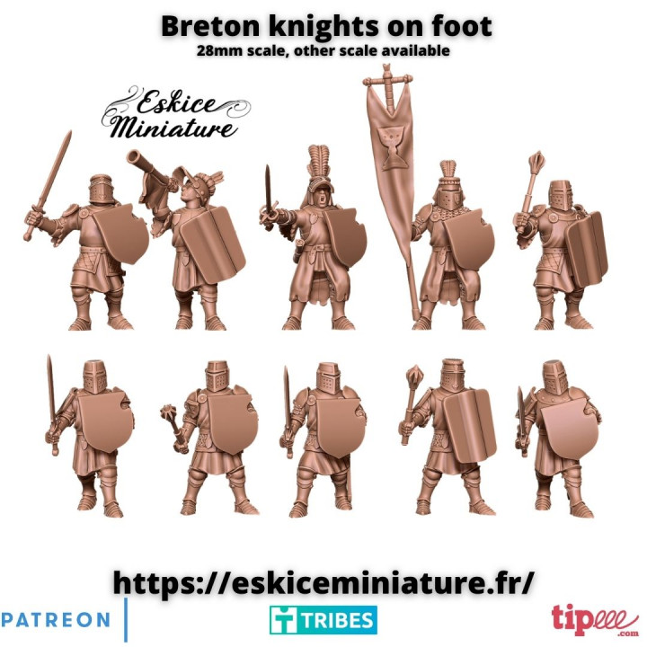 Breton knights on foot - 28mm image