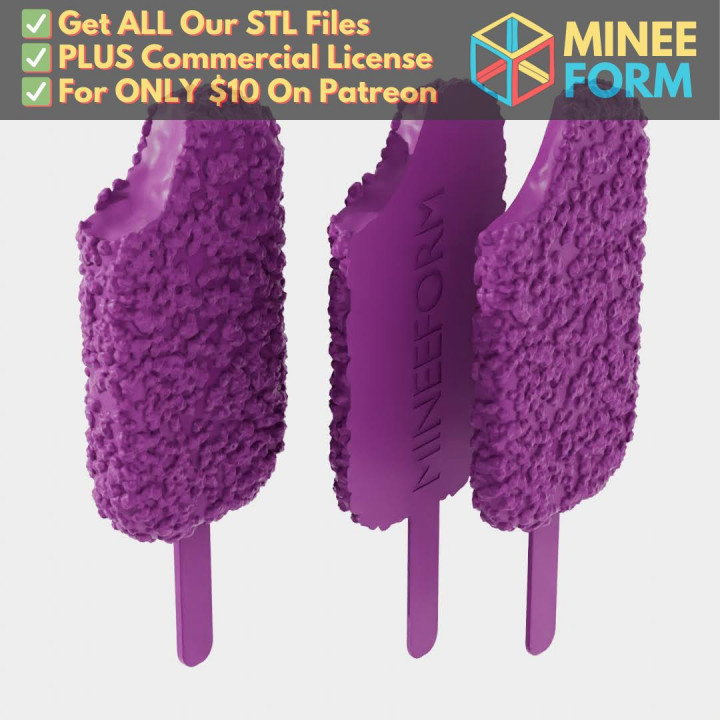 Miniature Ice Cream Bar Prop for Dollhouse Kitchen or Shop MineeForm FDM 3D Print STL File image