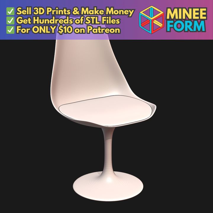 28mm Retro Futurism Swivel Chair Sci-Fi Tabletop Gaming MineeForm FDM 3D Print STL File