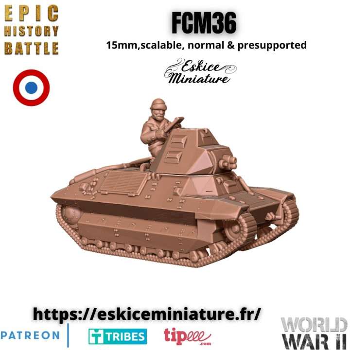 FCM36 french tank - 15mm for EHB image