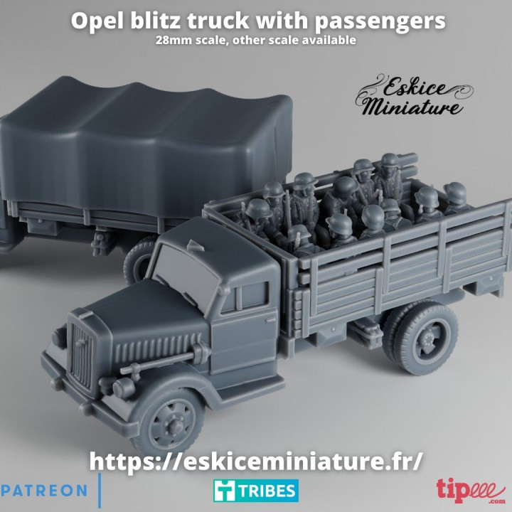 Opel blitz truck with passengers - 28mm image