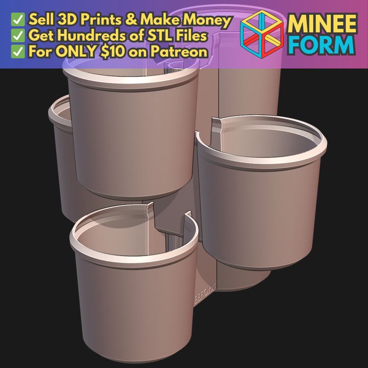 Stackable Planter with Optional 3/4 Inch PVC Pipe for Stability MineeForm FDM 3D Print STL File