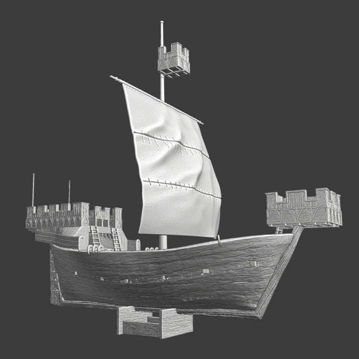 Medieval Hansa League Kogge - Medieval warship model