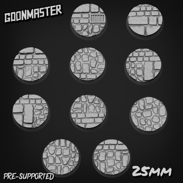 Cobblestone Road Bases /Toppers 25mm Round x 10 image